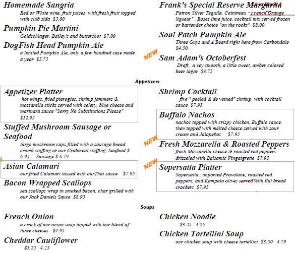 Weekly Menu Specials Updated on Thursdays